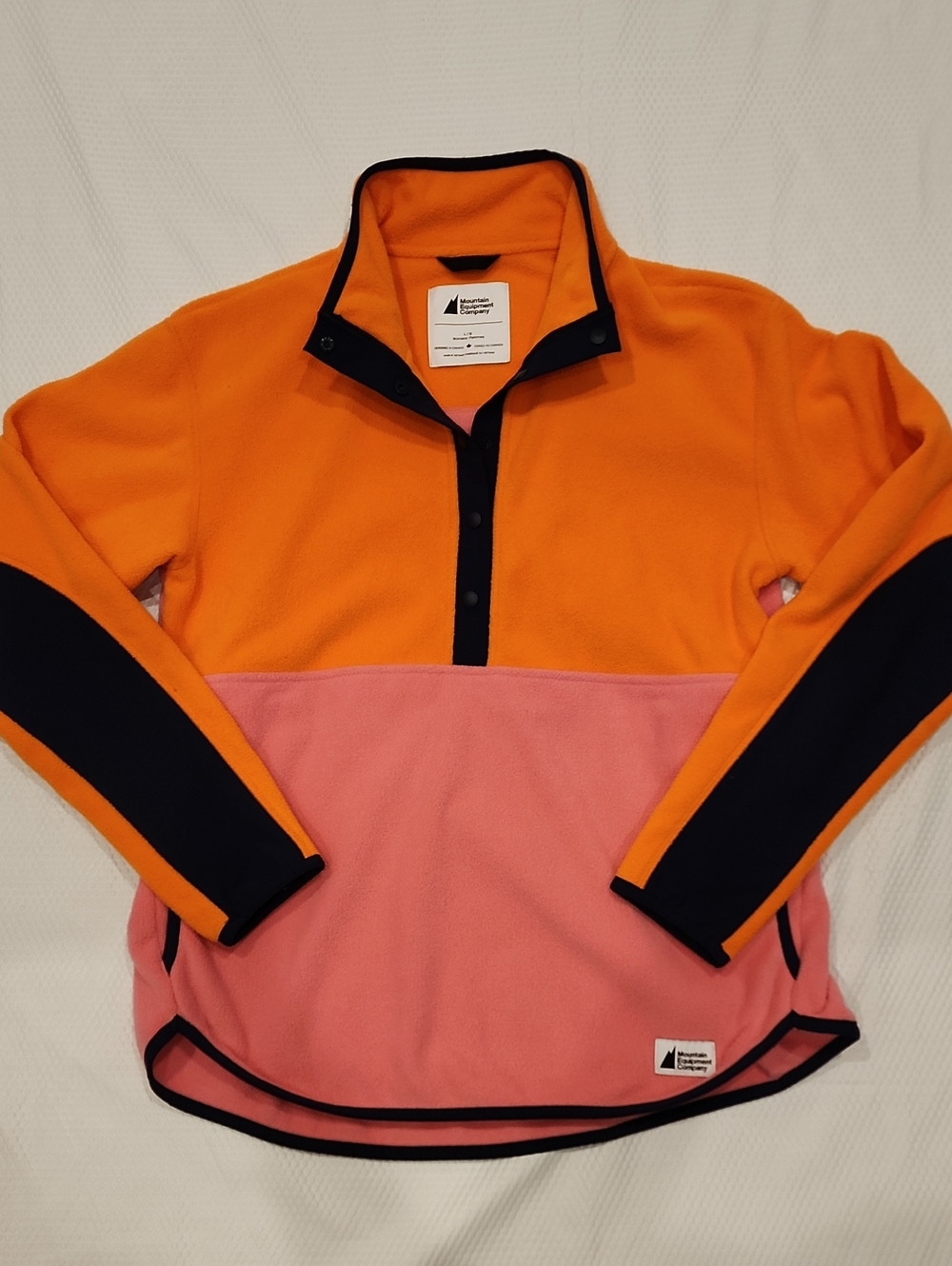 MEC Color Block Half Snap Fleece Pullover  L